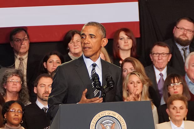 President Barack Obama in Chicago at The Copernicus Center
